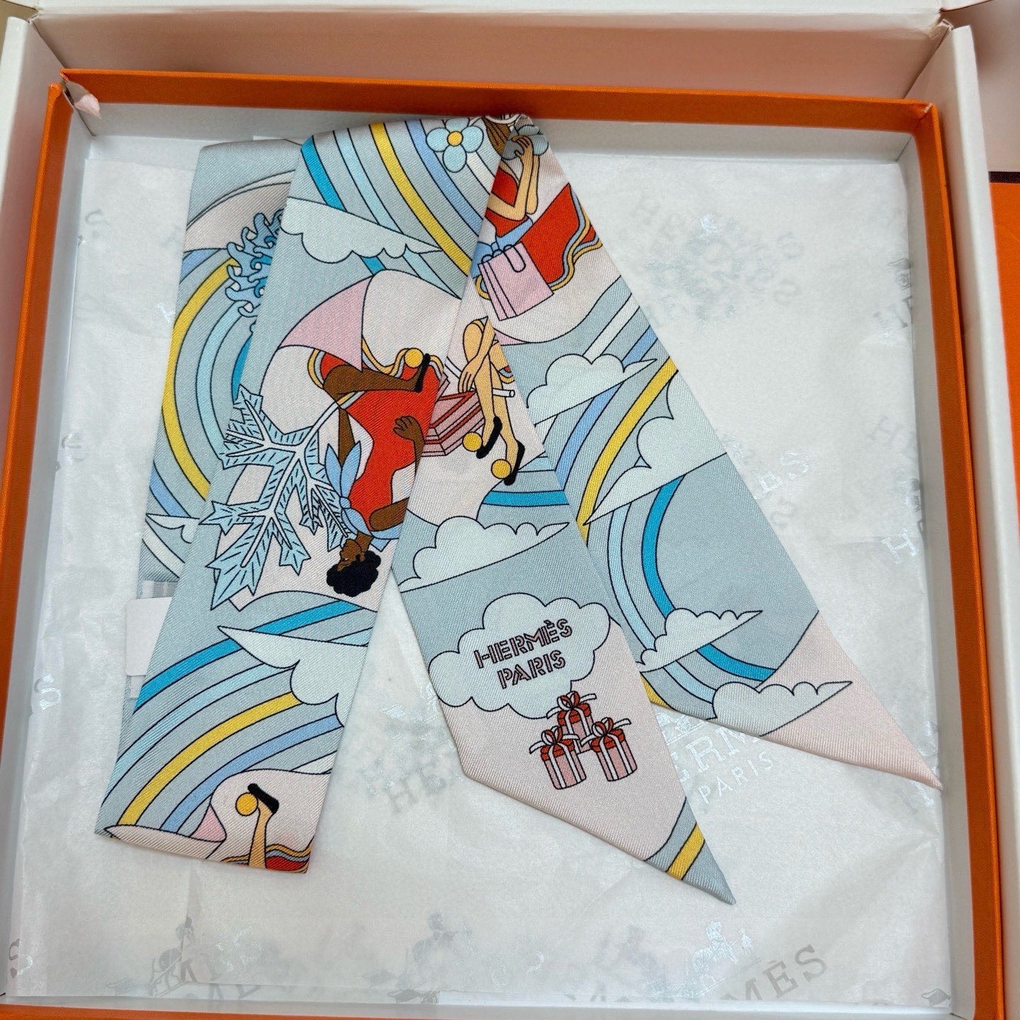 HERMES 26S TWILLY SCARF 86 IN SILK 496170