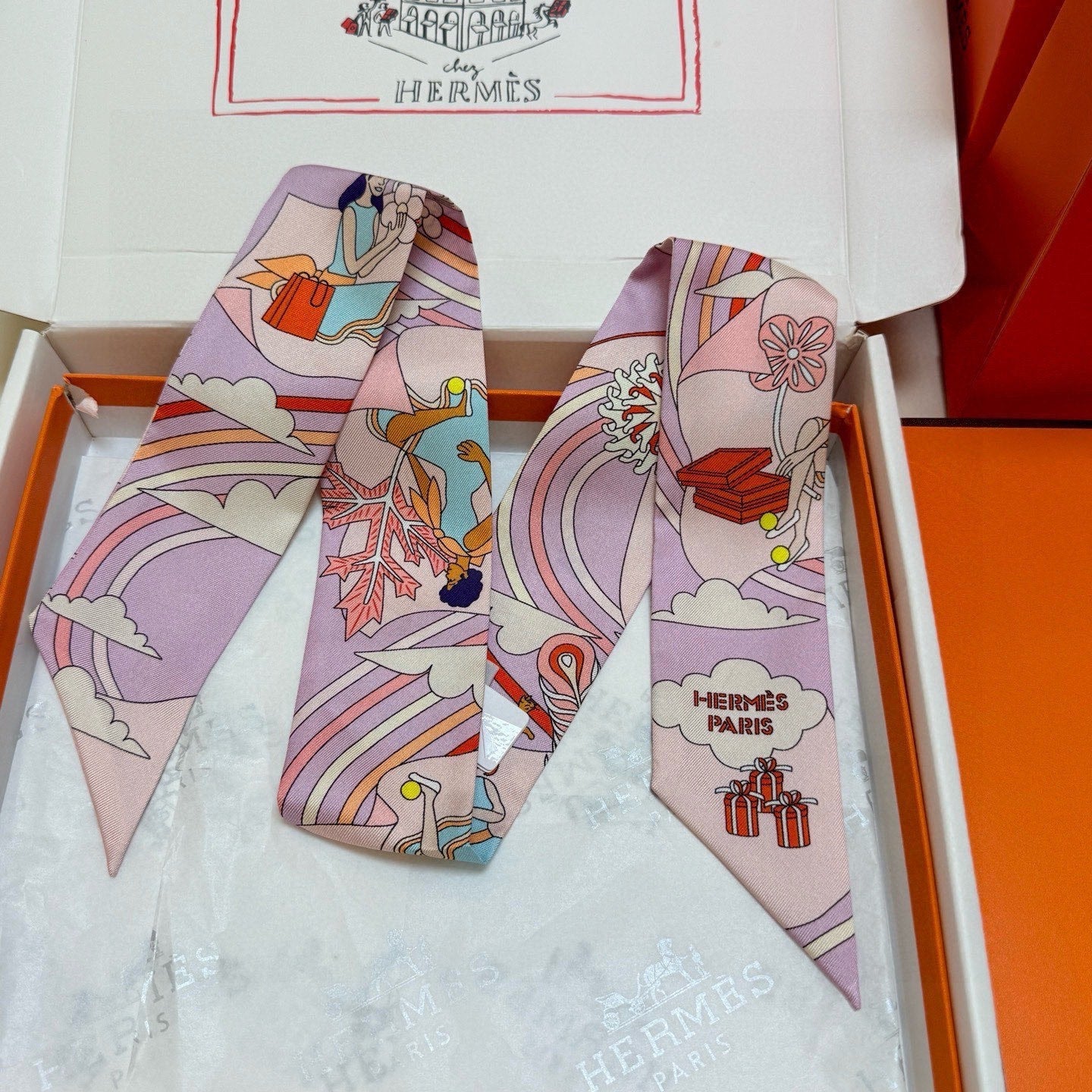 HERMES 26S TWILLY SCARF 86 IN SILK 496171