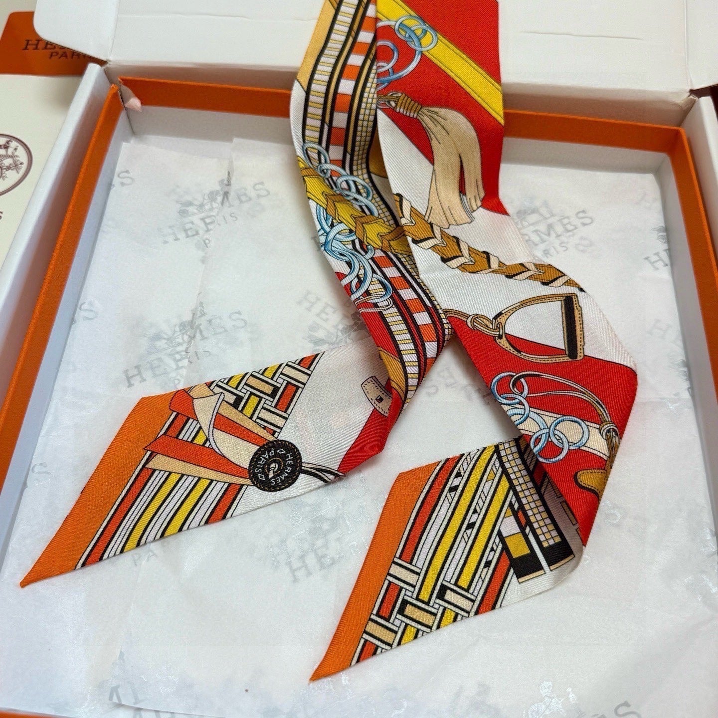 HERMES 26S TWILLY SCARF 86 IN SILK 498651