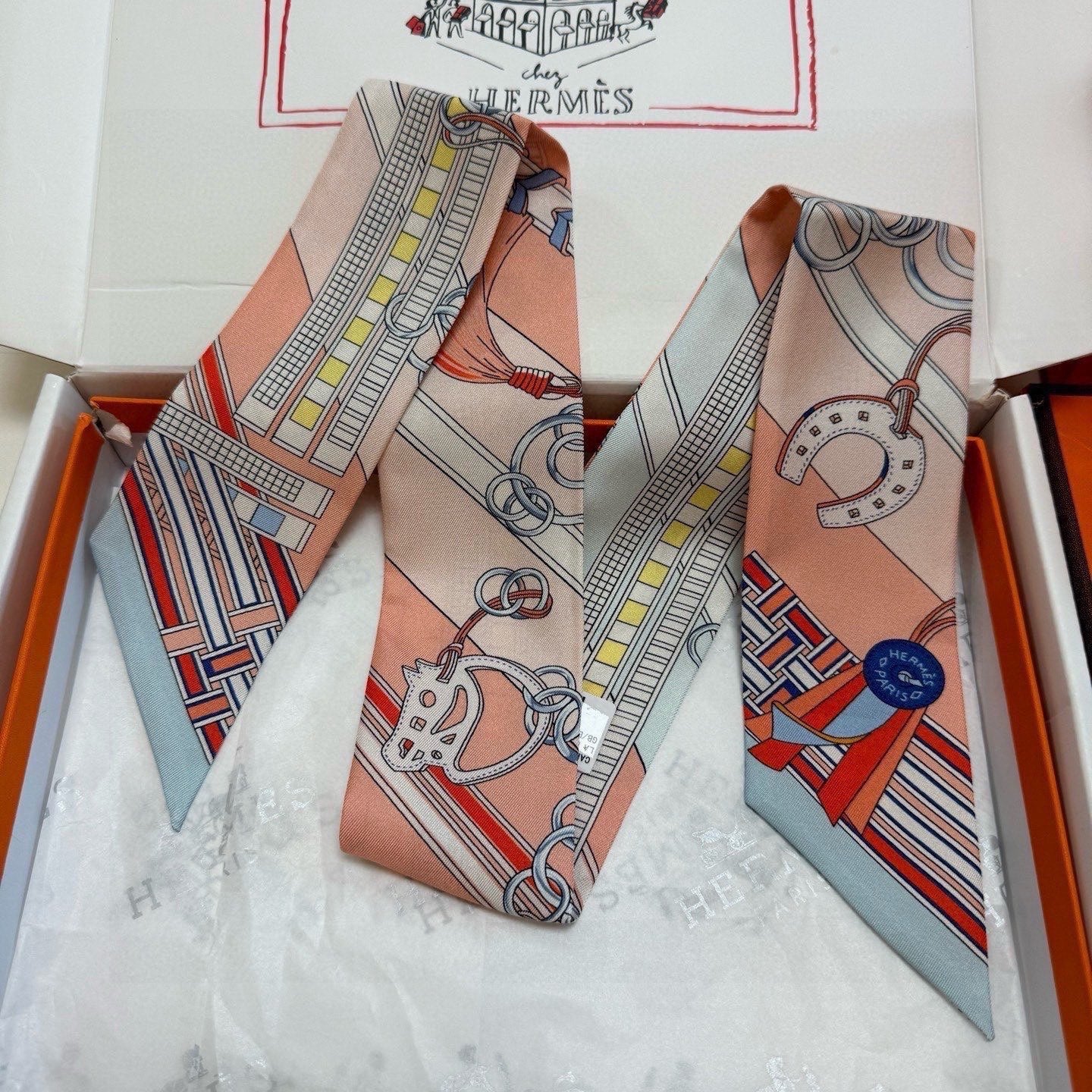 HERMES 26S TWILLY SCARF 86 IN SILK 498655