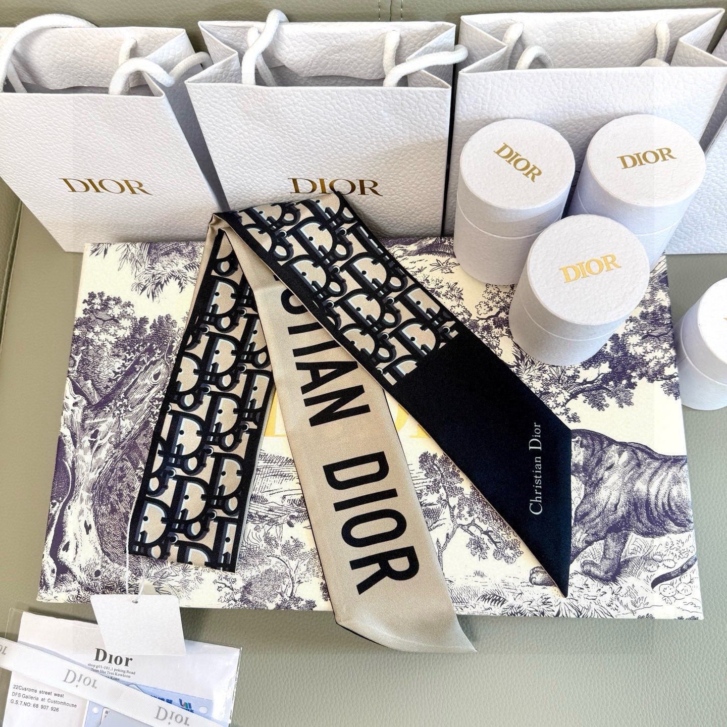 DIOR 26S SCARF 105CM IN SILK 313136