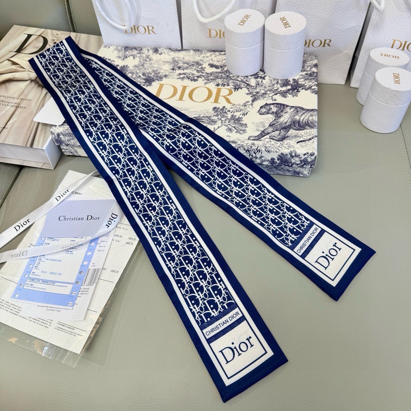 DIOR 26S SCARF 100CM IN SILK 316478