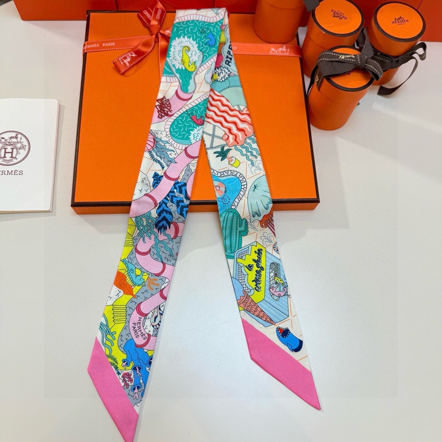 HERMES 26S TWILLY SCARF 86 IN SILK 492604
