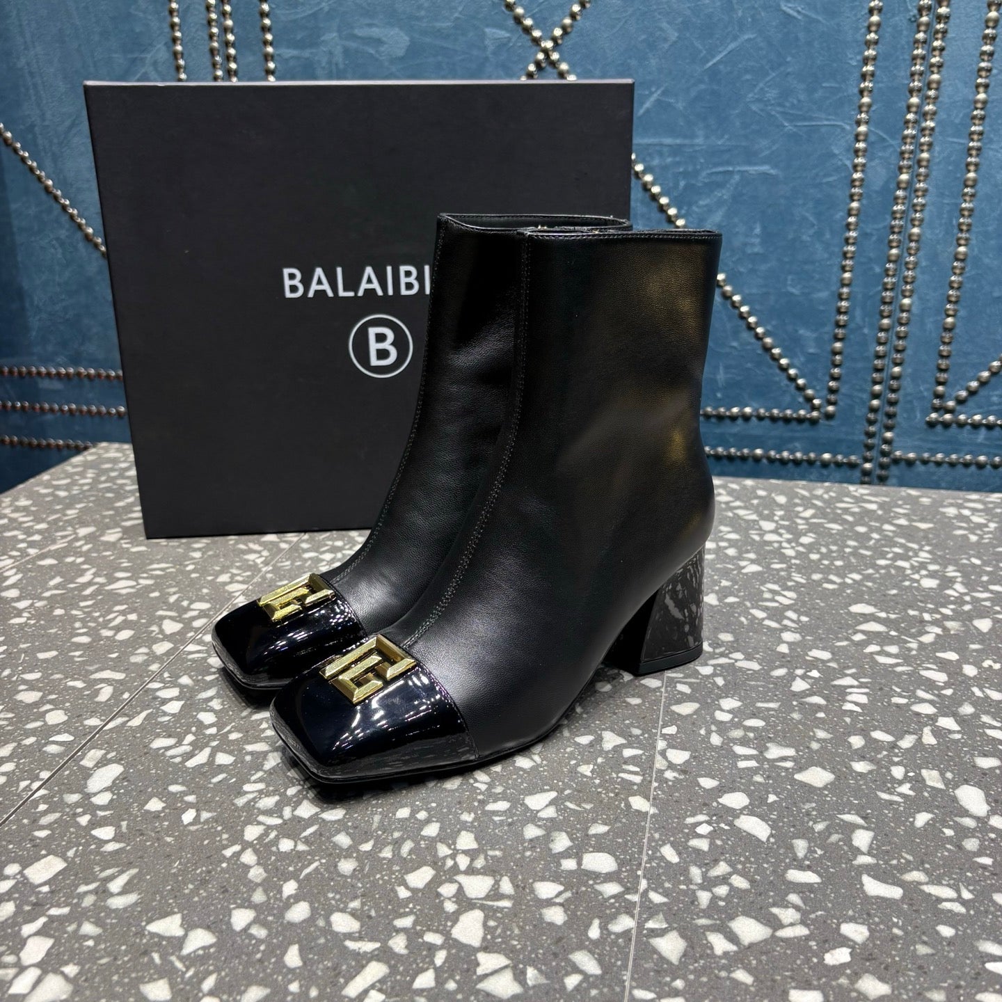 BALMAIN 26S BOOTS 65 MM IN BLACK CALFSKIN