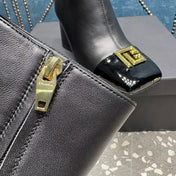BALMAIN 26S BOOTS 65 MM IN BLACK CALFSKIN