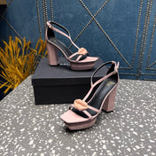 BALMAIN 26S HIGH-HEELED SANDALS 105 MM IN LIGHT PINK CALFSKIN STYLE 7
