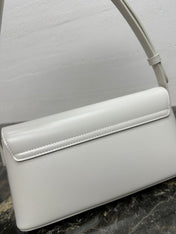 CELINE 25S TRIOMPHE BAG 24 IN WHITE SHINY CALFSKIN