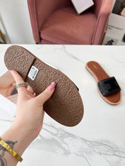 LYMPIA MULE BLACK RAFFIA AND WOOL