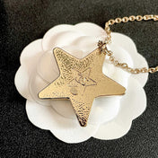 CHANEL 26S DOUBLE C LOGO BLACK ENAMEL STAR PENDANT NECKLACE WITH CRYSTAL DETAIL IN GOLD METAL 631015
