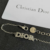 CD 26S PAVE LOGO LETTER BRACELET IN SILVER TONE METAL 631807