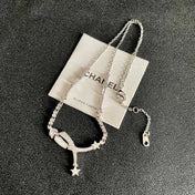 CHANEL 26S CRYSTAL STAR CHARM NECKLACE IN ROSE SILVER  METAL 631897