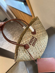BASKET 28 BAG IN BEIGE STRAW WOVEN