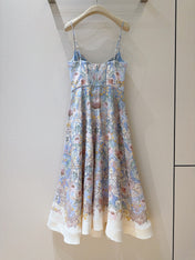 ZIMMERMANN 26S PATTERNED SPAGHETTI STRAP DRESS STYLE 73