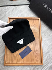 BEANIE HAT IN BLACK WOOL AND RABBIT FUR 436400