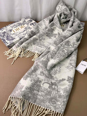 DIOR 26S SCARF 190 IN CASHMERE AND WOOL 429095