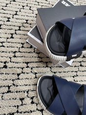 ELECTRIC SANDAL BLACK MIX NAVY CALFSKIN