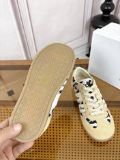 DIOR 26S SNEAKERS IN BEIGE SUEDE AND LEOPARD PRINT CANVAS