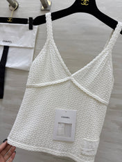 CHANEL WHITE SPAGHETTI STRAP TOP 265024
