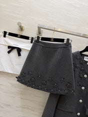CHANEL 26S WOOL JACKET AND SKIRT SET 870