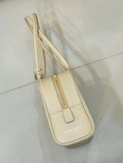 CHANEL 26S CLASSIC BOWLING BAG 30 IN CREAM BEIGE CALFSKIN