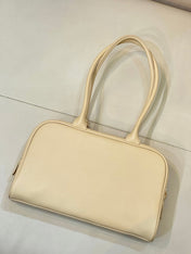 CHANEL 26S CLASSIC BOWLING BAG 30 IN CREAM BEIGE CALFSKIN