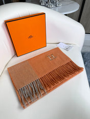 HERMES 26S LONG SCARF 190 IN CASHMERE 309792