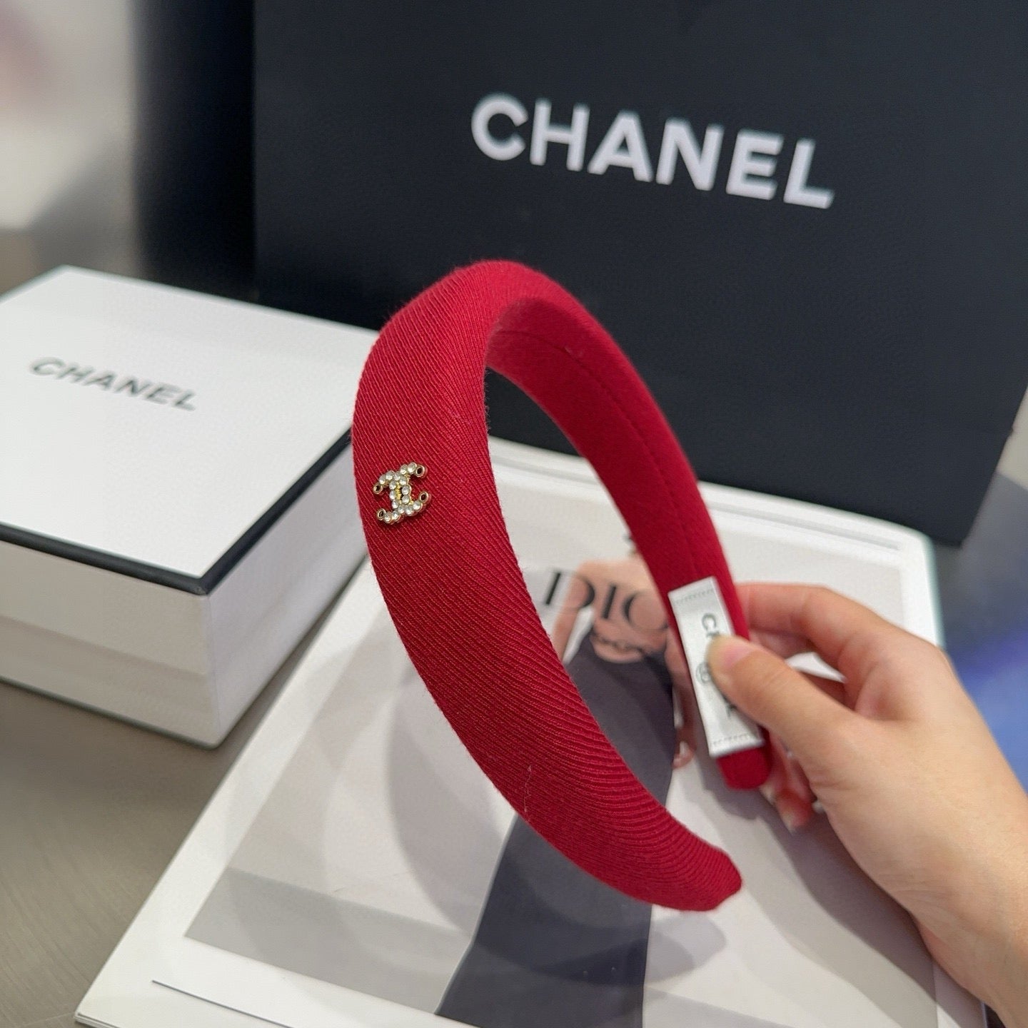 CHANEL 26S HEADBAND IN RED PADDED 503085