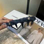 CHANEL 26S HEADBAND IN BLACK LACE FABRIC 505322