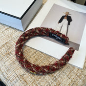 CHANEL 26S HEADBAND IN BEIGE AND RED TWEED 505320