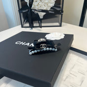CHANEL 26S HAIR CLIP IN BLACK BOW PEARL 505323