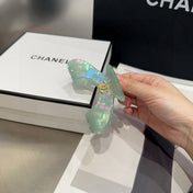 CHANEL 26S CLAW HAIR CLIP IN GREEN ACRYLIC 512101