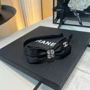 CHANEL 26S HEADBAND IN BLACK SATIN BOW 503102