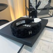 CHANEL 26S WIDE HEADBAND IN BLACK LACE FABRIC 505329