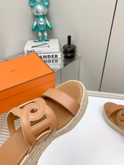 ITHEA 85 MM ESPADRILLE IN BRONZE BROWN CALFSKIN