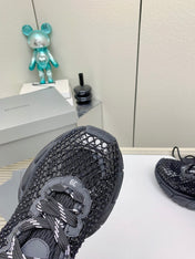 XL FISHNET SNEAKER IN BLACK MESH, POLYURETHANE, POLYESTER WITH RHINESTONES