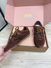 MIUMIU 26S SNEAKERS IN DARK BROWN SUEDE STYLE 11