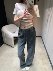 MIUMIU WIDE-LEG PANTS STYLE 657