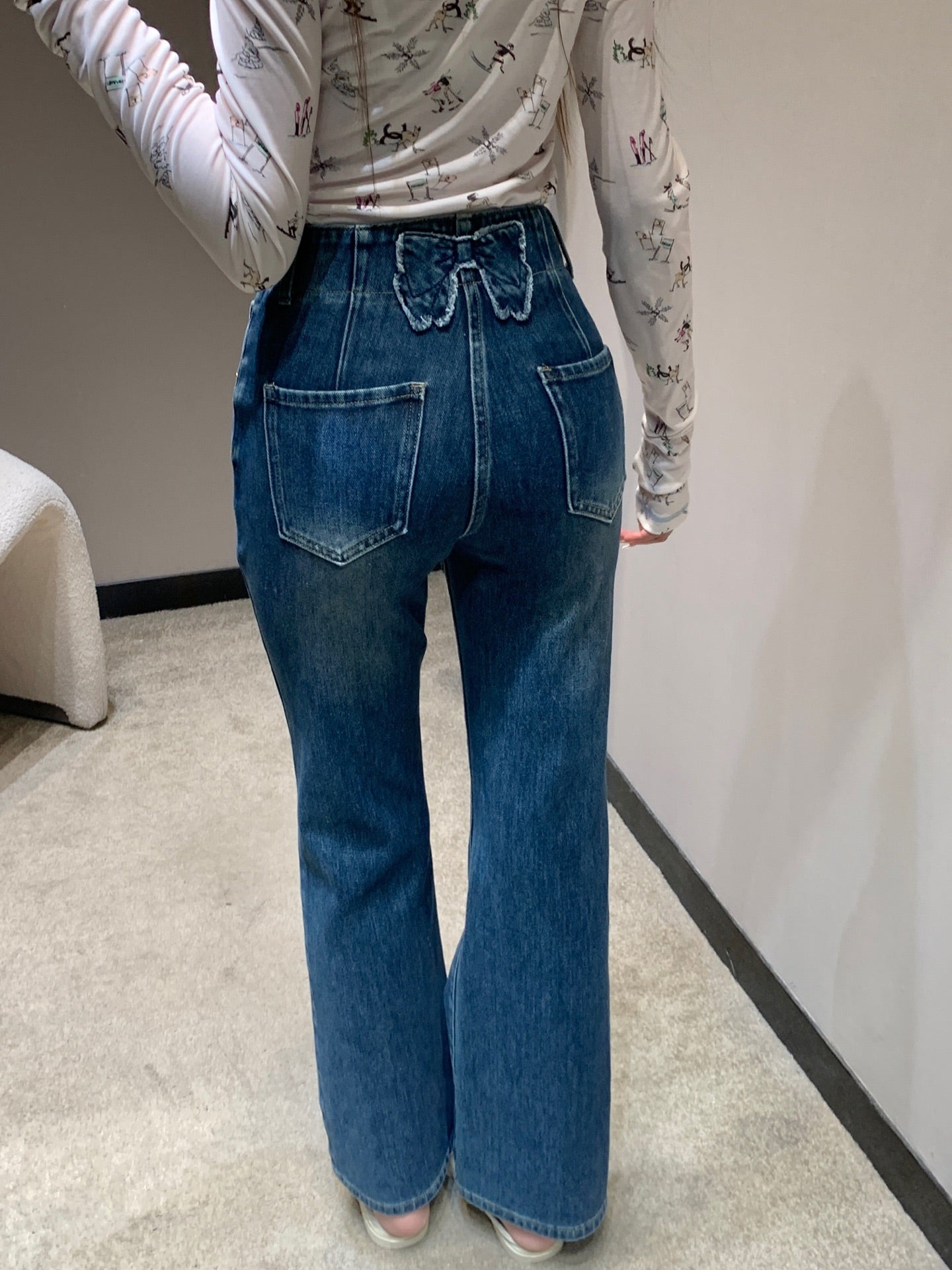LP 26S JEANS WITH TWO BOW DETAILS 621