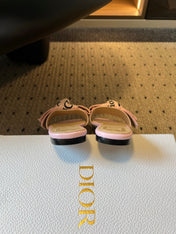 DIOR 26S DWAY SLIDE IN PINK FABRIC AND LAMBSKIN