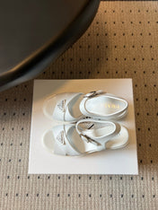 PRADA 26S BLOCK HEEL SANDALS 85MM IN WHITE EVA FOAM