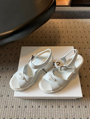 PRADA 26S BLOCK HEEL SANDALS 85MM IN WHITE EVA FOAM