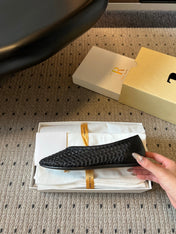 THE ROW 26S BALLET FLATS IN BLACK MESH