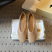 THE ROW 26S BALLET FLATS IN NUDE BEIGE MESH