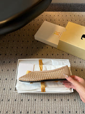 THE ROW 26S BALLET FLATS IN NUDE BEIGE MESH
