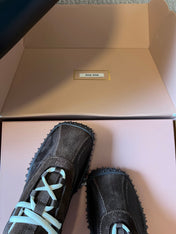 MIUMIU 26S SNEAKERS IN DARK BROWN SUEDE