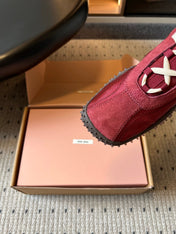 MIUMIU 26S SNEAKERS IN DARK RED SUEDE