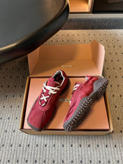 MIUMIU 26S SNEAKERS IN DARK RED SUEDE