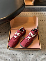 MIUMIU 26S SNEAKERS IN DARK RED SUEDE
