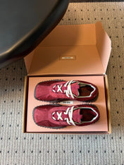 MIUMIU 26S SNEAKERS IN DARK RED SUEDE