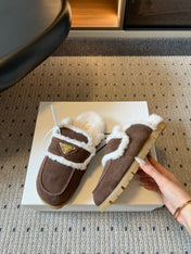 PRADA 26S MULES IN CHOCOLATE BROWN SUEDE
